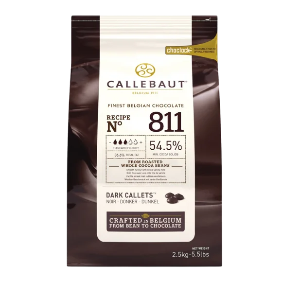Callebaut Callets Pure 54,5% cacao, zak 2,5 kg